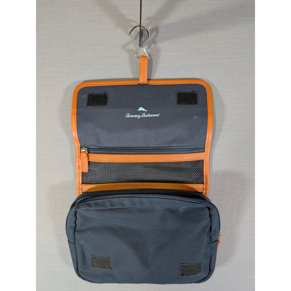 Tommy Bahama Hanging Toiletry Bag Navy Blue Canvas Travel Kit TM210001